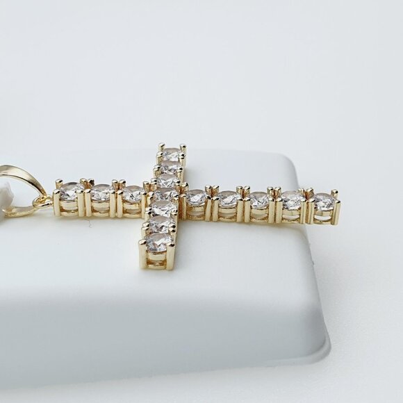 14K Gold Plated Cubic Zircon Pendant, INUS1BR027 - Picture 8 of 9